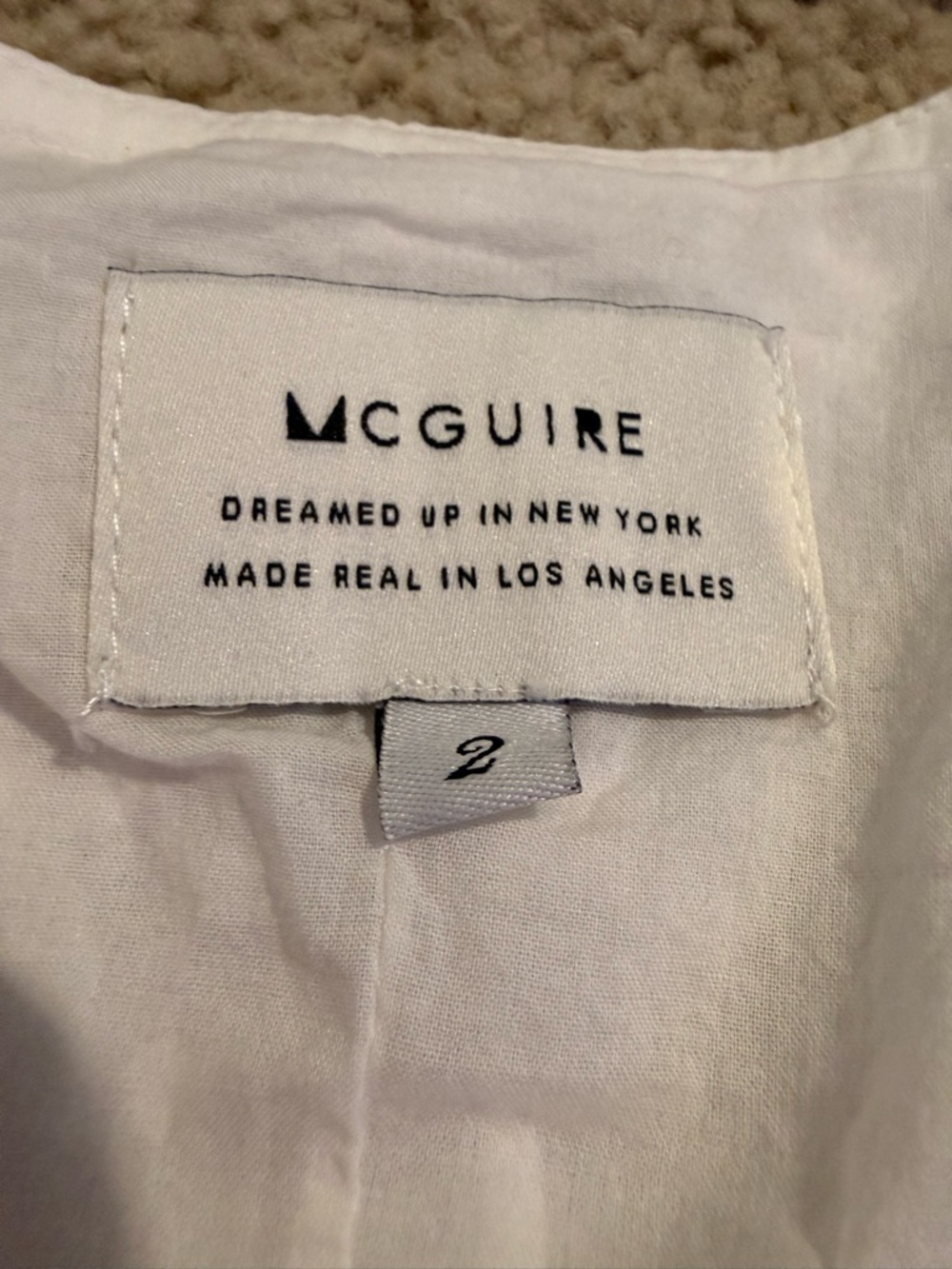 McGuire White Eyelet Embroidered Button Front Crop Tank Top Size 2 - Picture 7 of 7